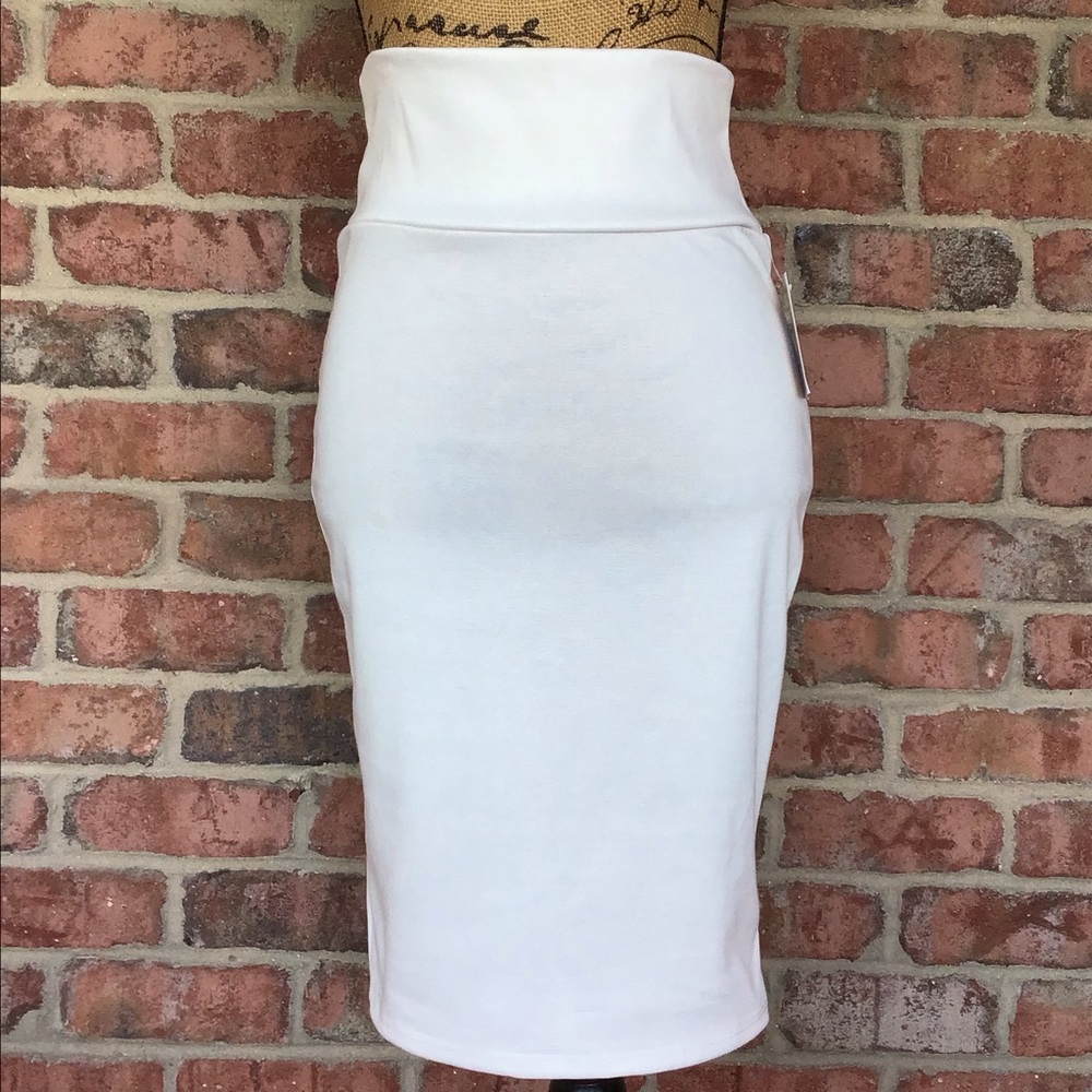 NWT LuLaRoe Cassie High Waisted Pencil Skirt XS 2-4 White Gold Sparkle Stunning!